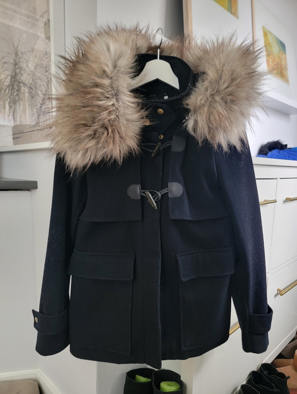 Like New ONLY Short Navy Wool Peacoat Small